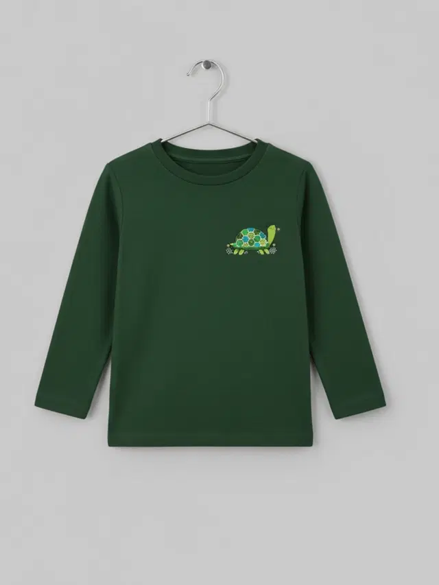 Cotton Printed T-Shirt For Kids, Green, 2-3 Years, Pack Of 1