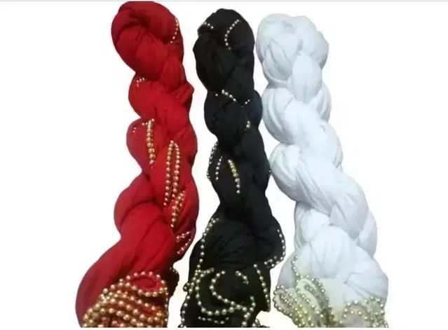 Lycra Solid Dupattas for Women Pack of 3, Multicolor (2 m)