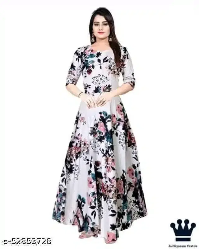 Gown for Women (Multicolor, M)