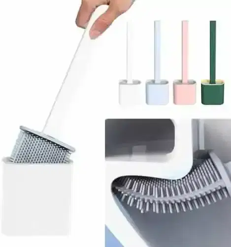 K Kudos Silicone Toilet Brush With Holder, Pack Of 1, Assorted