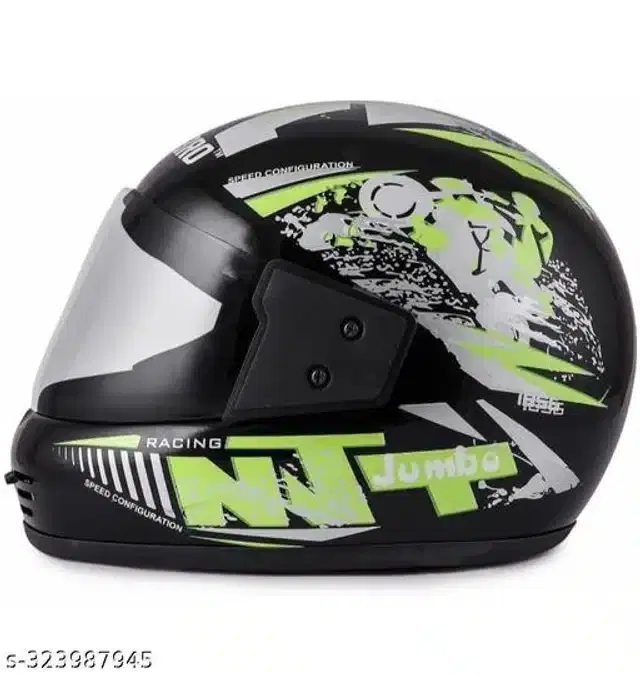 Full Face Helmet for Men & Women, Black & Neon