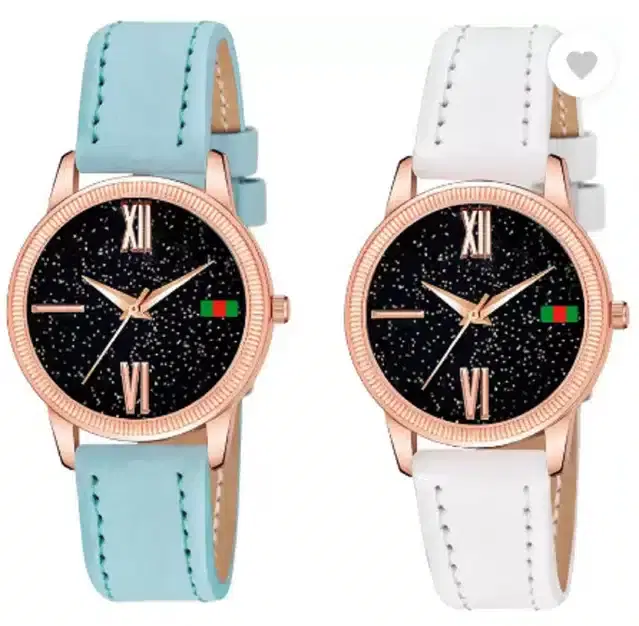 Analog Watch for Women, Pack of 2 (Multicolor)