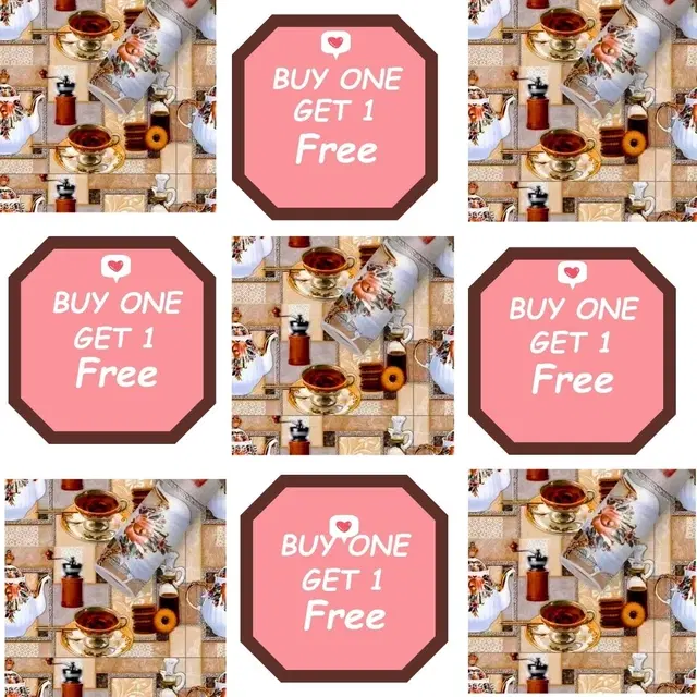 Vinyl Waterproof Wallpaper Roll for Kitchen Wall, Multicolor, 1.5 m, Pack of 2