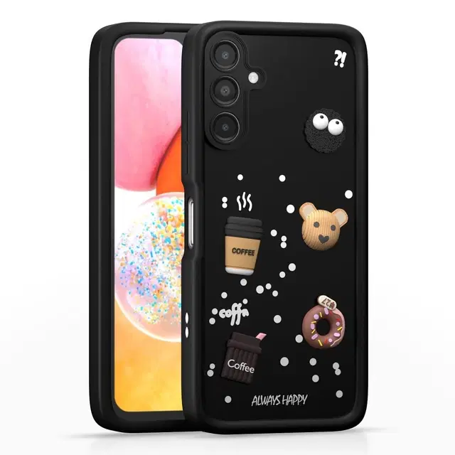 Silicone Mobile Back Cover for Samsung A14 (5G) / A14 (4G) (Black)