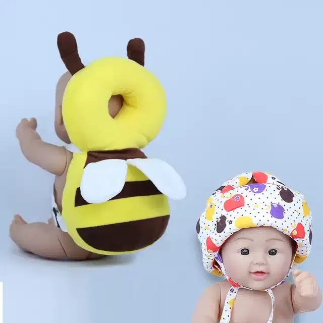 Infants Head & Back Safety Protector Pillow and Safety Helmet, Pack of 2 (Multicolor)