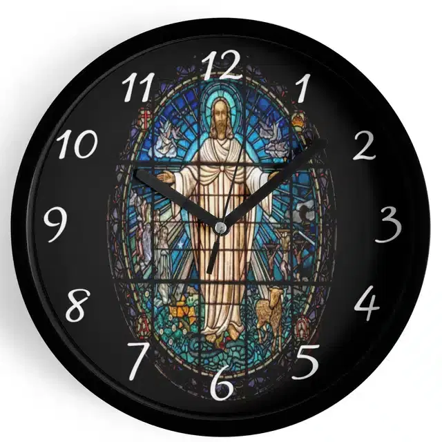 Plastic Jesus Printed Wall Clock, Multicolor, 10x10 Inches