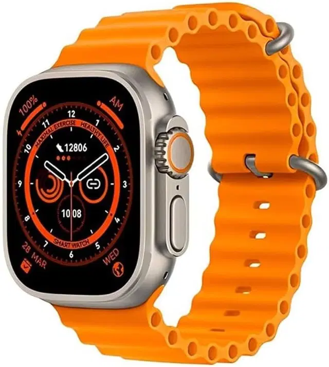 T-800 8 Series BT Calling Smartwatch for Men & Women, Orange