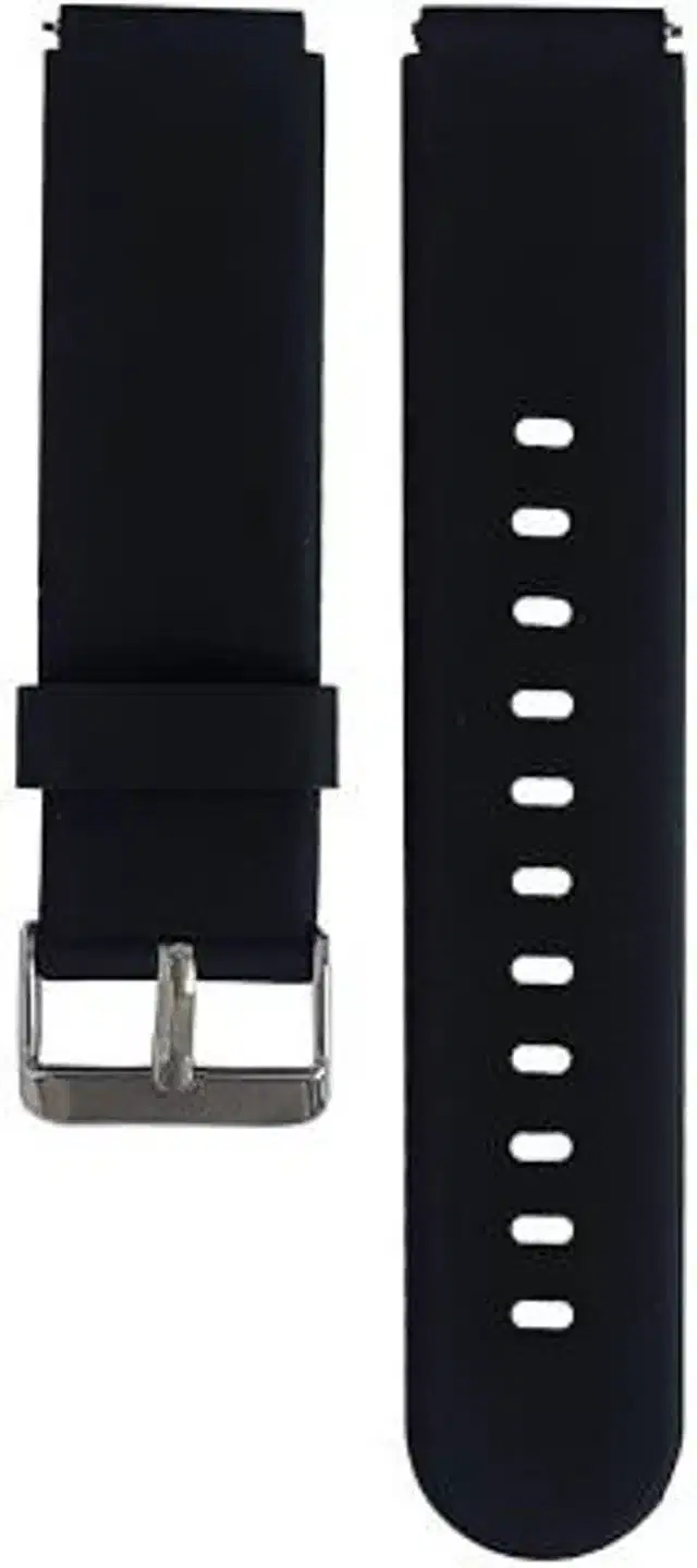 Silicone Watch Straps for Smartwatch, Black, 22 mm
