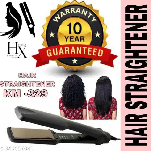 Plastic Hair Straightener, Black