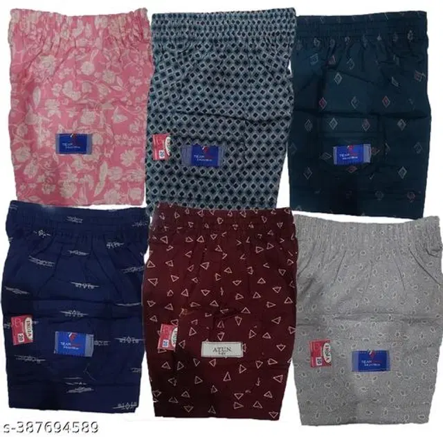 Cotton Shorts for Boys, Pack of 6 (Multicolor, 5-6 Years)