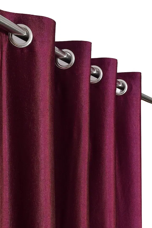 Polyester Blackout Plain Wine Door Curtain 7ft Pack of 1