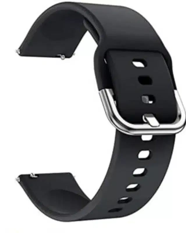 Silicone Watch Straps for Smartwatch, Black, 19 mm