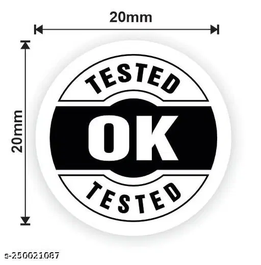 Ok Tested Stickers, Multicolor, 2x2 cm, Pack of 500