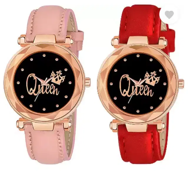 Analog Watch for Women, Pack of 2 (Multicolor)