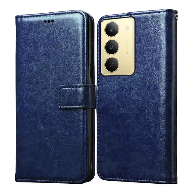 Artificial Leather Flip Cover For Realme 80X / 14X / P3X 5G, Blue