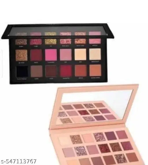 18 Color Eye Shadow Pelette, Multicolor, Pack of 2