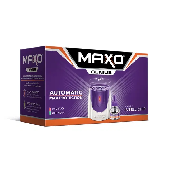 Maxo Genious Mosquito Repellent Machine With Liquid Vapourizer Refill (45 ml)