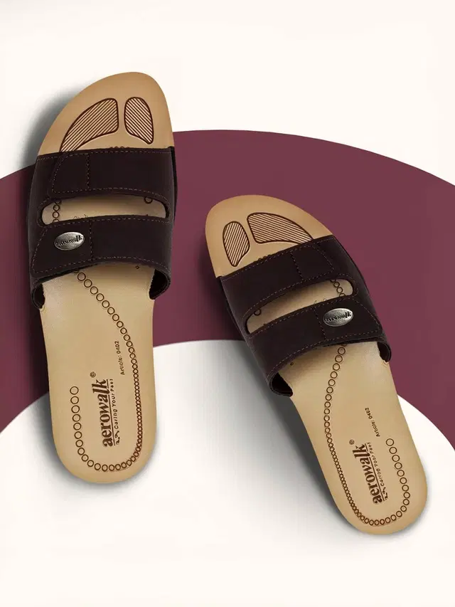 aerowalk Flats for Women (Brown, 3)