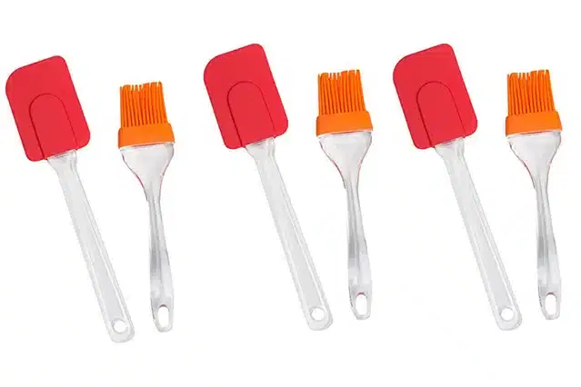 Spatula and Pastry Brush Set, Multicolor, Pack of 6