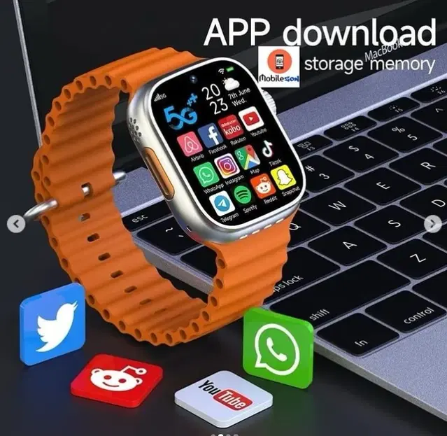 Silicone Strap S8 Ultra Smart Watch, Orange