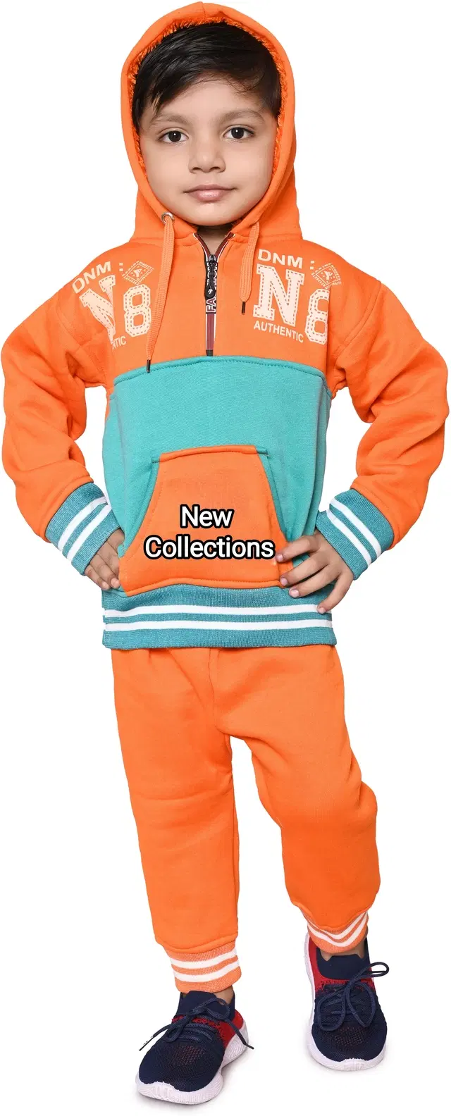 Polyester Woven Design Clothing Set for Kids (Orange, 16)