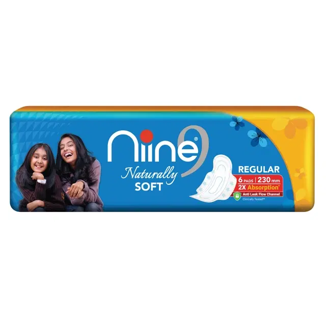 Niine Naturally Soft Sanitary Pads Regular - 6 Pcs