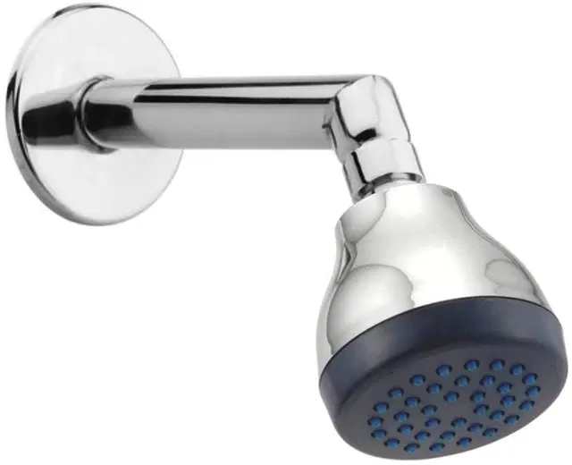 Stainless Steel Overhead Shower, 3 inches with 7 inches Arm & Wall Flange, Silver, Set of 1