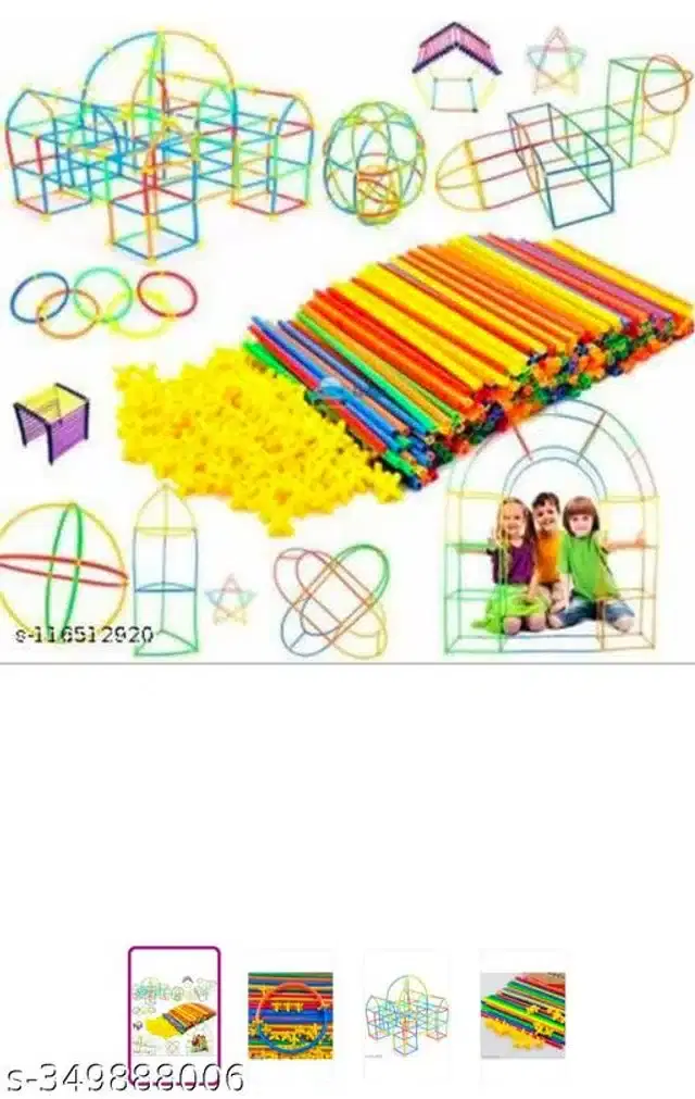 Plastic Block Toys for Kids, Multicolor, Set of 100