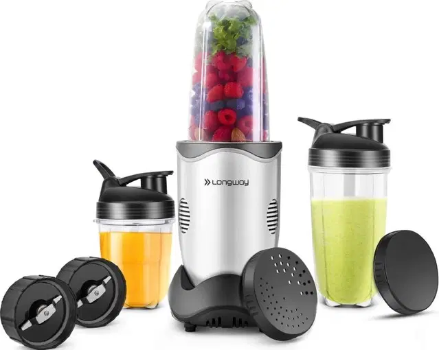 Longway Nutri 3J 600 W Juicer Mixer Grinder, Nutri 3J | 3 Jars | Silver
