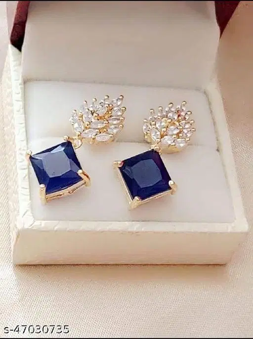 Festive Earrings for Women (Blue, Free Size)