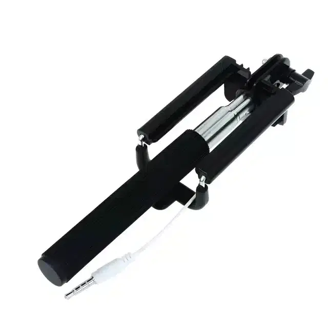 Universal Mini Selfie Stick with Aux Cable, Black