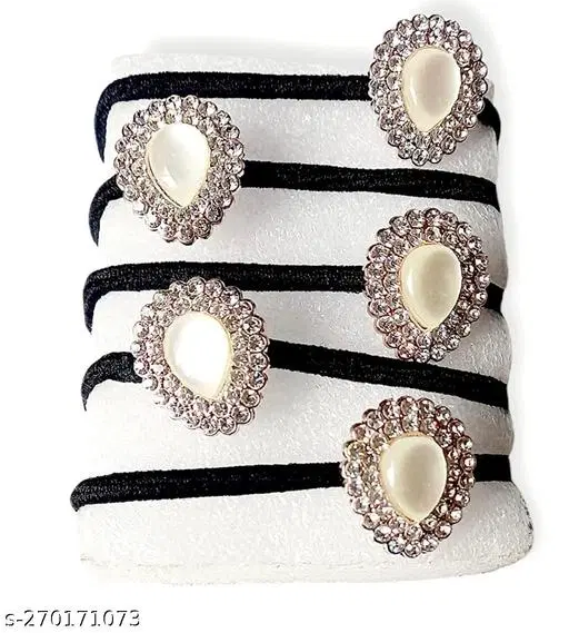 Fashion Scrunchies for Women (Black, 3 Pcs)
