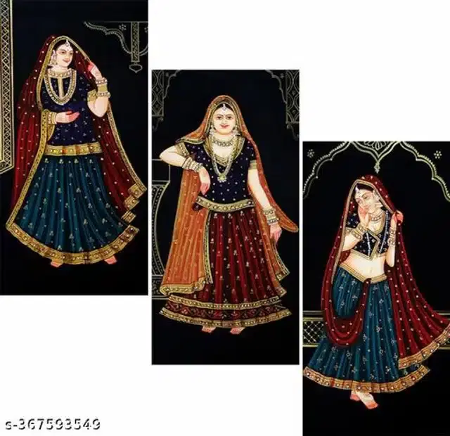 MDF Wooden UV Coated Digital Painitings, Multicolor, 12x18 inches, Pack of 3