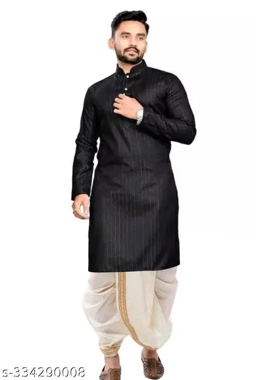 Kurta for Men (Black, M)
