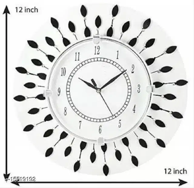 Wooden Wall Clock, White & Black