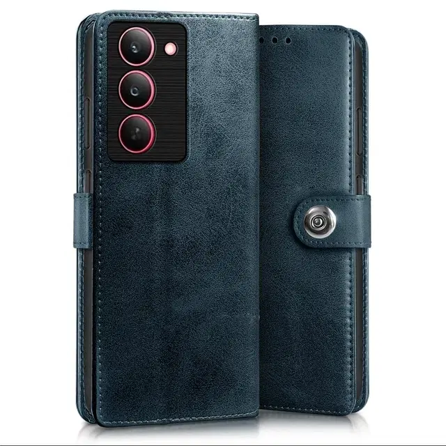Artificial Leather Flip Cover For Realme 80X / 14X / P3X 5G, Blue