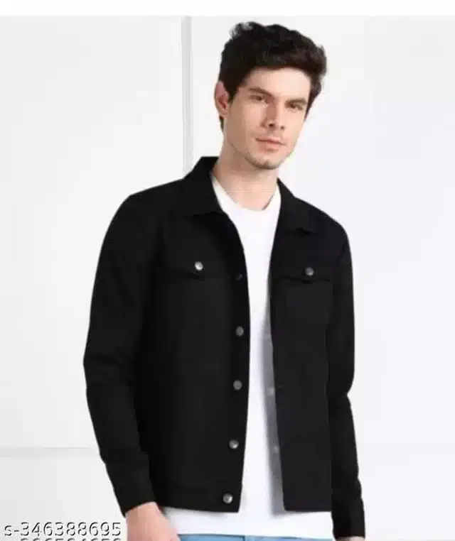 Full Sleeves Jacket for Men (Black, S)