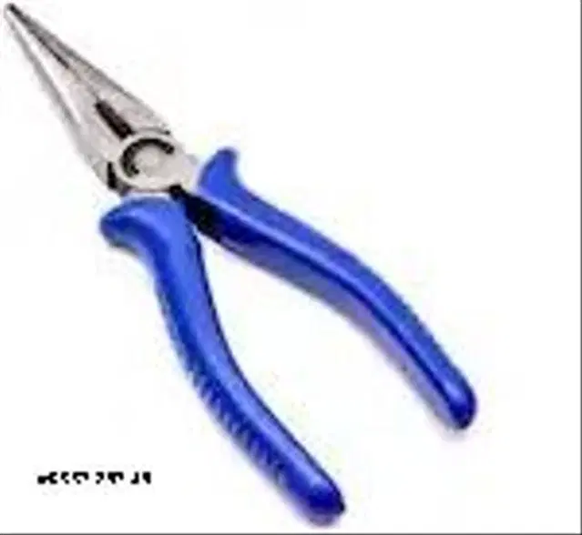 Stainless Steel Long Nose Plier, Silver & Blue