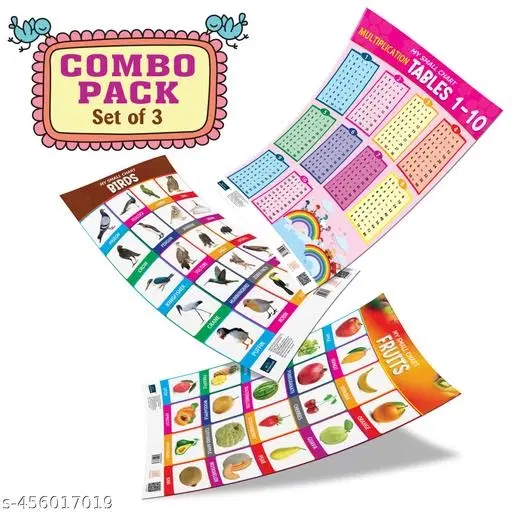 Bookford Publications My small chart Birds, Fruits & Tables (Set of 3)