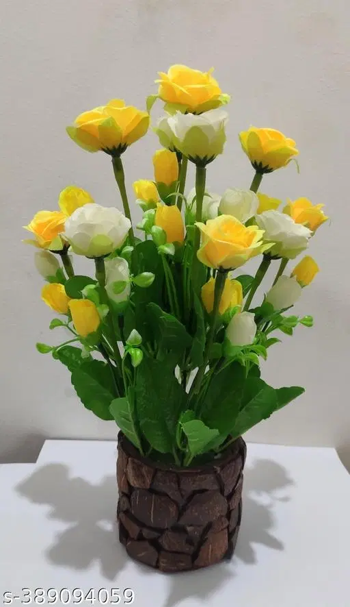 Plastic Artificial Flower With Pot,Multicolour