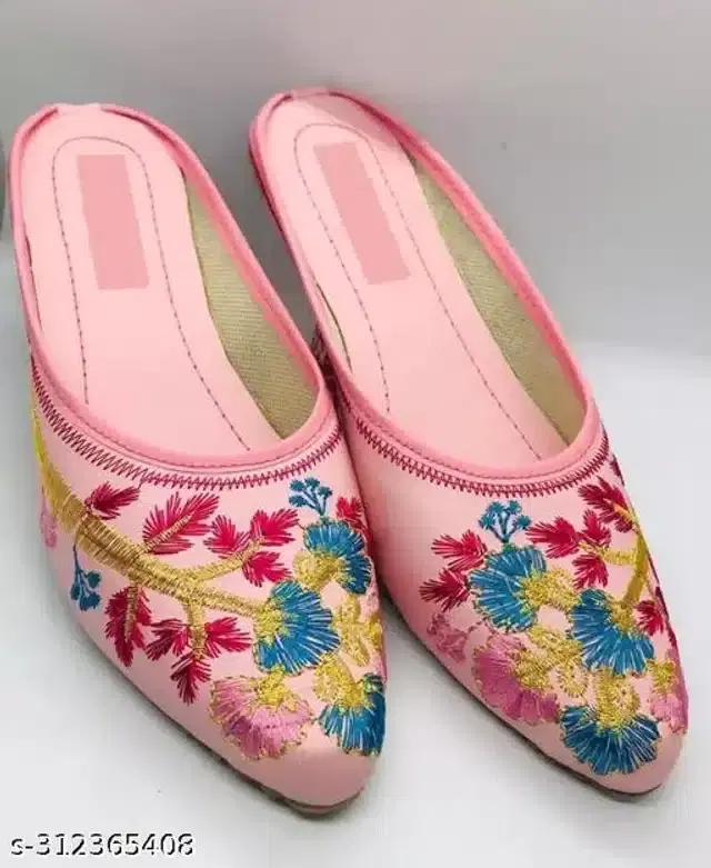 Mojaris for Women (Pink, 9)