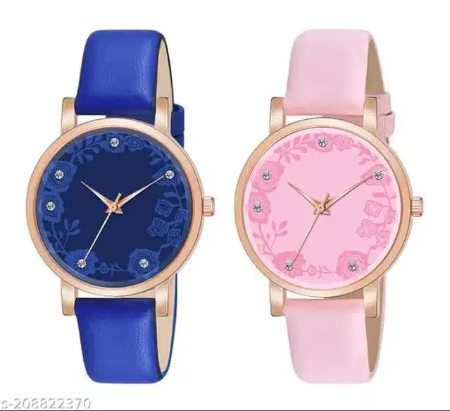 Analog Watch for Women, Pack of 2 (Multicolor)