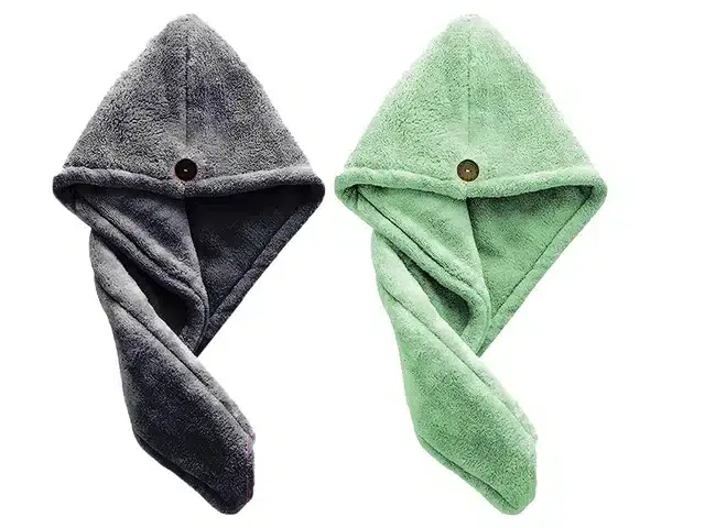 Hair Drying Cloth for Women, Multicolor, Pack of 2