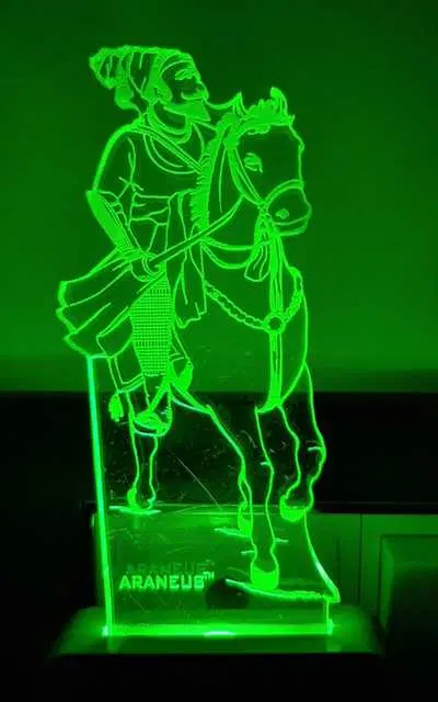 Unicept Chatrapati Shivaji Maharaj LED 3D Illusion 7 Color Changing Night Lamp, Multicolor, NE-69