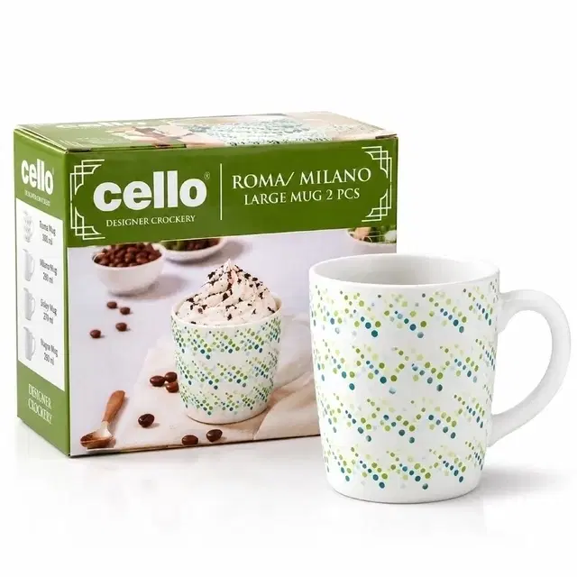 Cello Imperial Bubble Drop Premium Roma Mug, 300 ml | Pack Of 1 | Microwave & Dishwasher Safe | Chip-Resistant Opalware | For Tea, Coffee & Milk