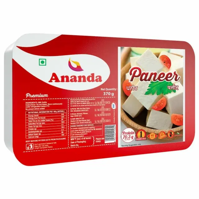 Ananda Premium Paneer 370 g (Pack)