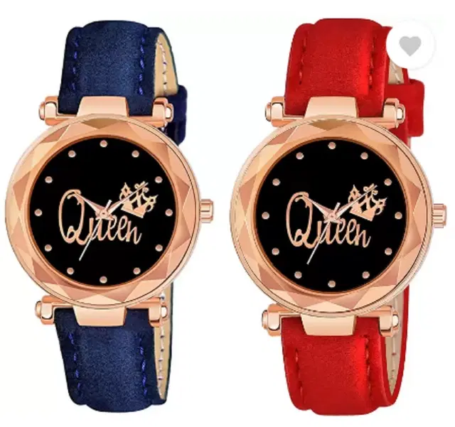 Analog Watch for Women & Girls, Pack of 2 (Multicolor)