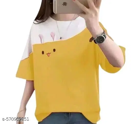 Polycotton T-shirt for Women, Yellow (XS)