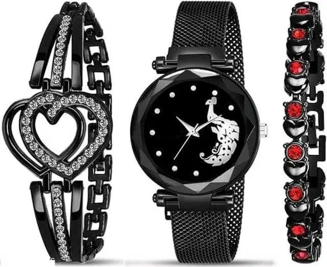 Analog Watch For Womens (Black) (WS-458)