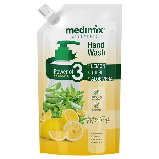 Medimix Ayurvedic Lemon, Tulsi & Alovera Nature Fresh Hand Wash, 675 ml